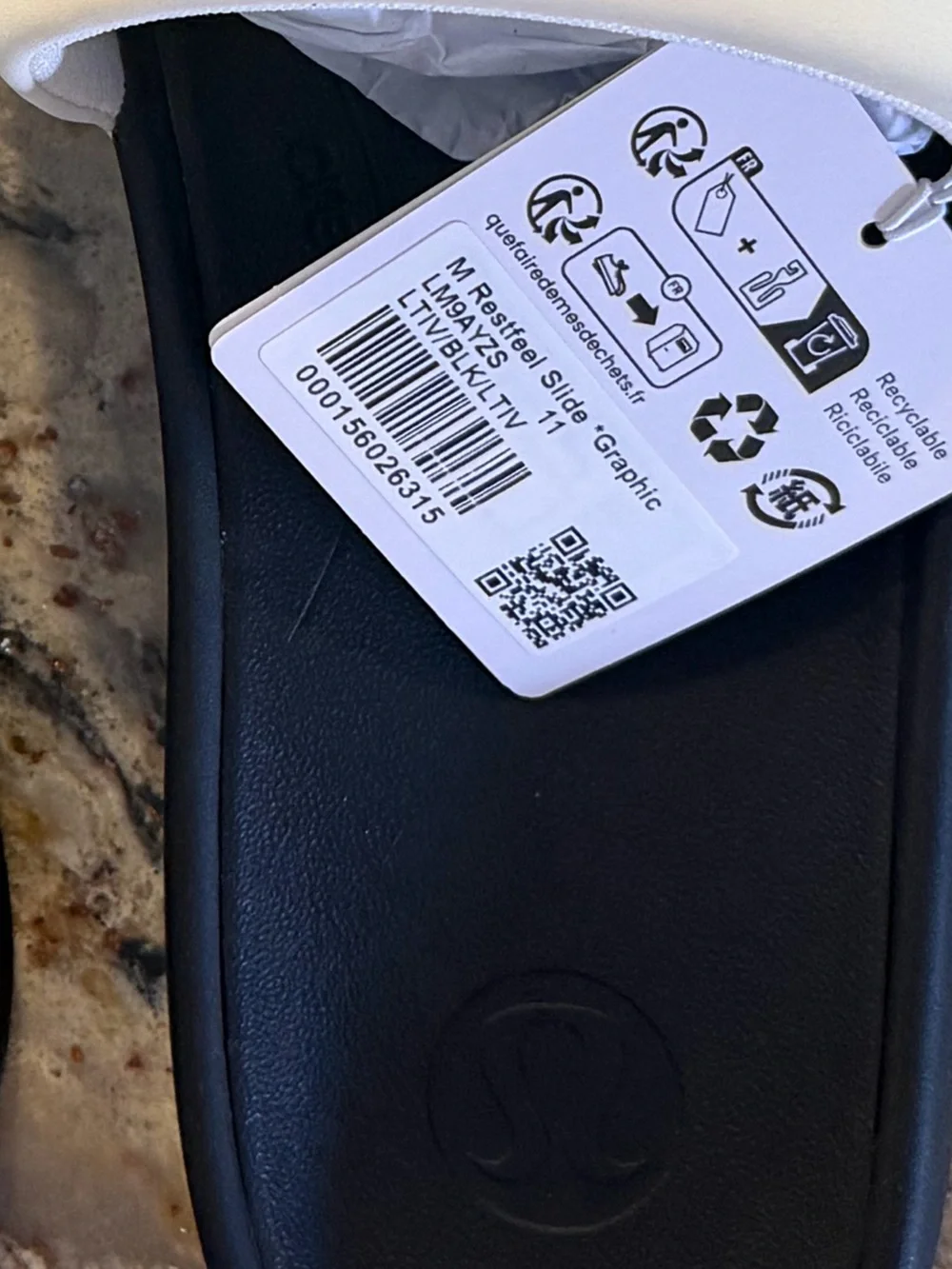 Lululemon Men’s Slide Sandals - Black & White